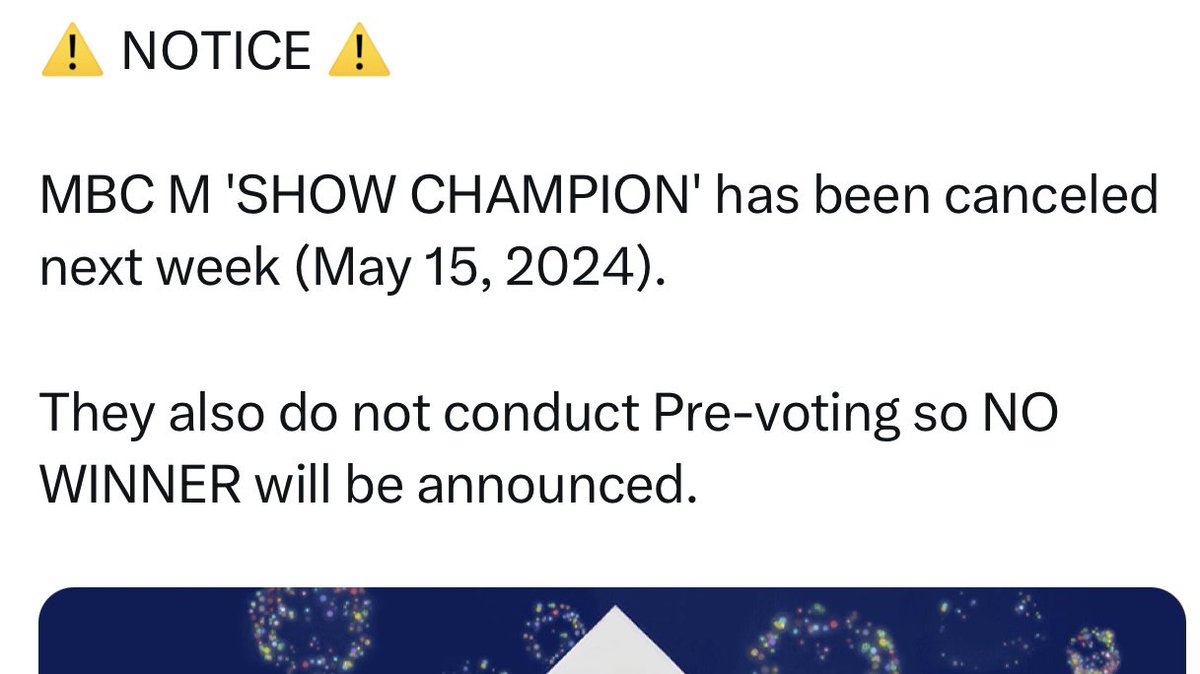 Savage: Oct 2021
Spicy: May 2023 
Drama: November 2023
Supernova: May 2024

I applaud Show Champion for their CONSISTENT cancellation in 4 aespa cb era, CHAMPION of sabotaging indeed!