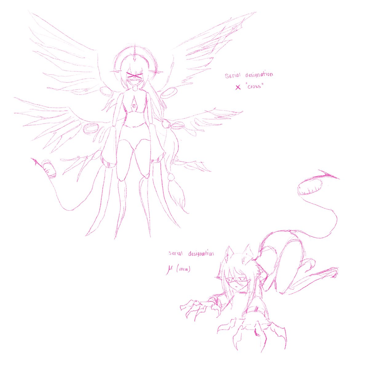 m_kyu022's tweet photo. more sketches now that finals are over :0 first pic r my ocs + random bunny girl sketch!! 
#murderdronesoc #sketch #murderdrones https://t.co/SvAE03YYeM