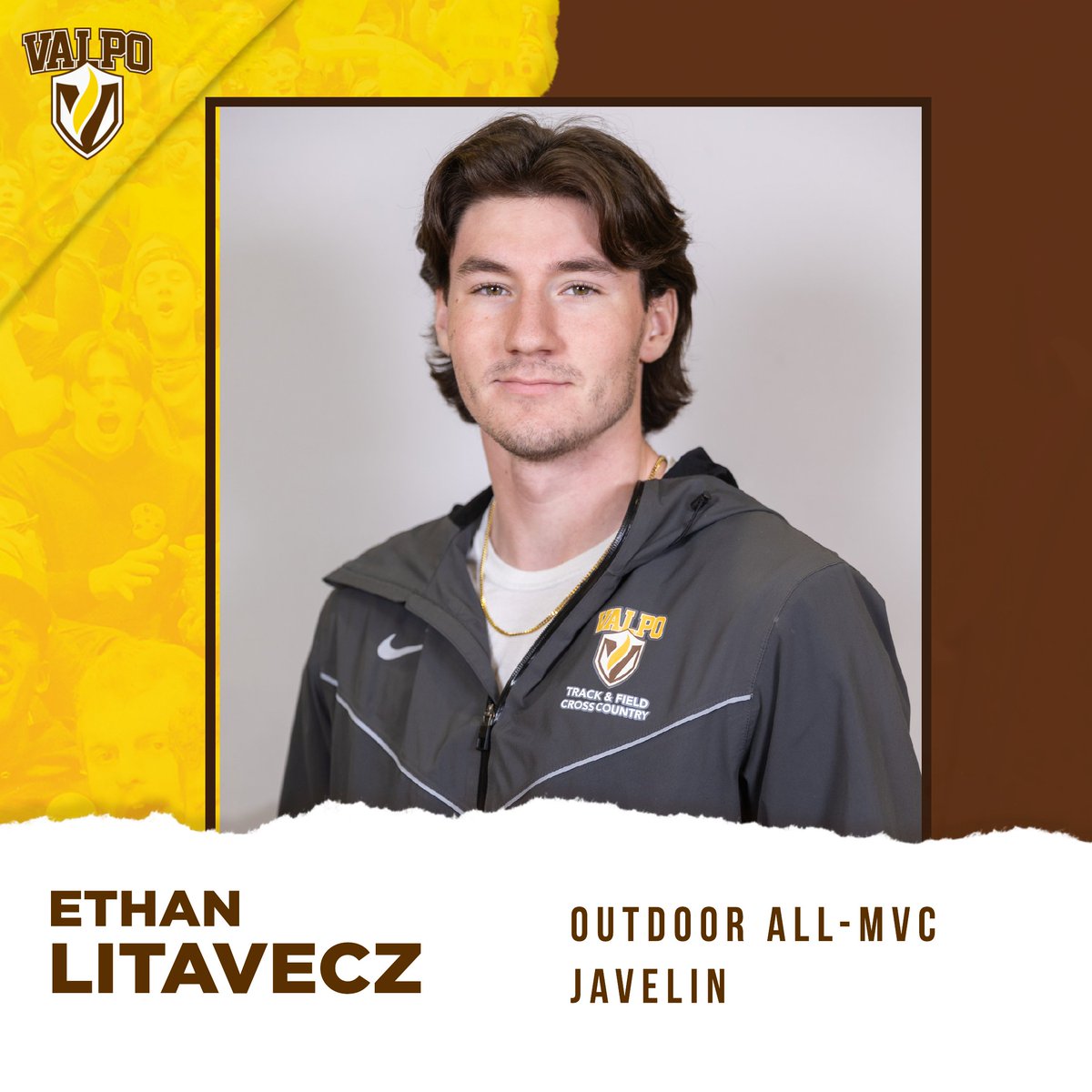 Congratulations to Ethan Litavecz of @ValpoXCTF on earning Outdoor All-MVC honors with a podium finish in the javelin on Friday! Litavecz took third at 55.75m to score six points for the Beacons! #GoValpo