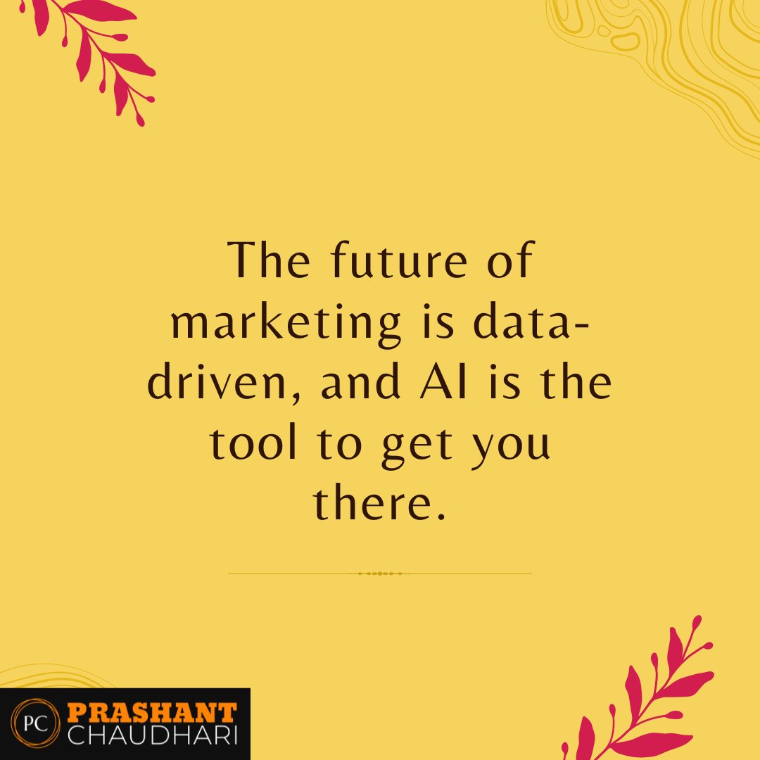 'The future of marketing is data-driven, and AI is the tool to get you there.' #AImarketing #datadrivenmarketing #marketinganalytics