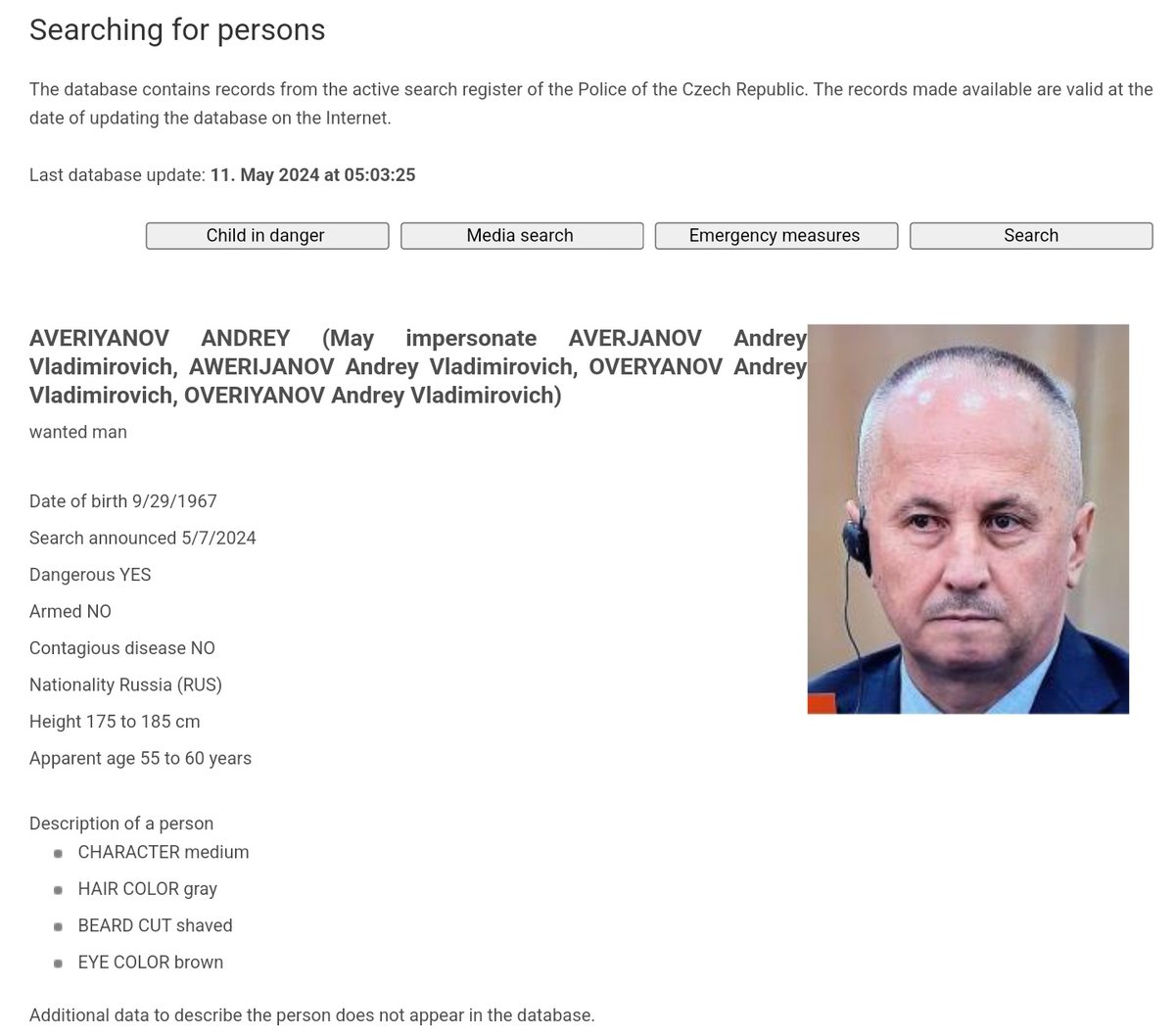 Czech authorities place Andrei Averyanov, Russia's assassination and sabotage czar and dirty old pervert Andrey Averyanov on the Most Wanted list over organizing the explosions in Vrbetice. @the_ins_ru , @bellingcat and @derspiegel first discovered his involvement in this…