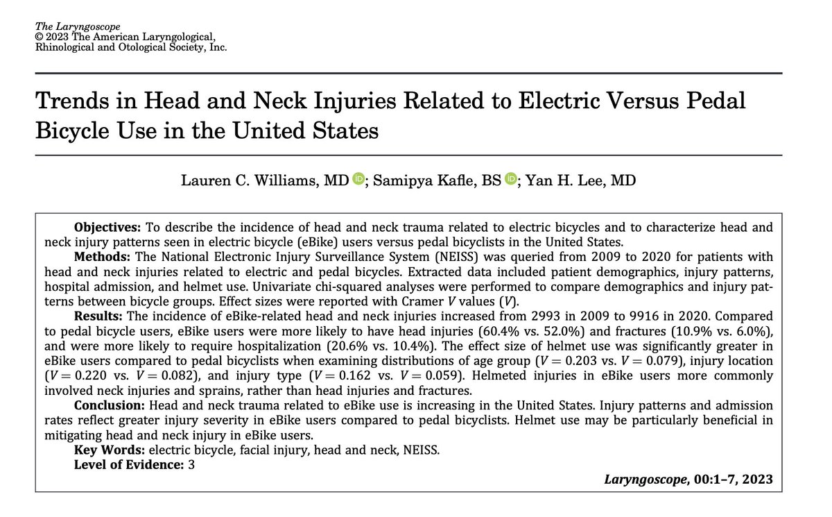 Y'all thinking of riding electric bikes this summer?? Your skull begs you to check out this study first ! onlinelibrary.wiley.com/doi/full/10.10…