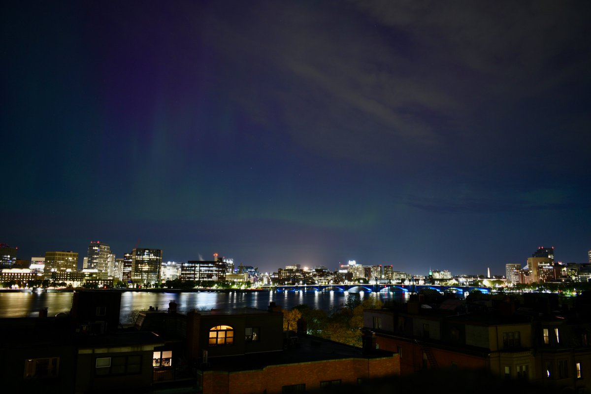 Aurora Borealis over the Charles River (Boston, MA) ISO 100, 6-second exposure