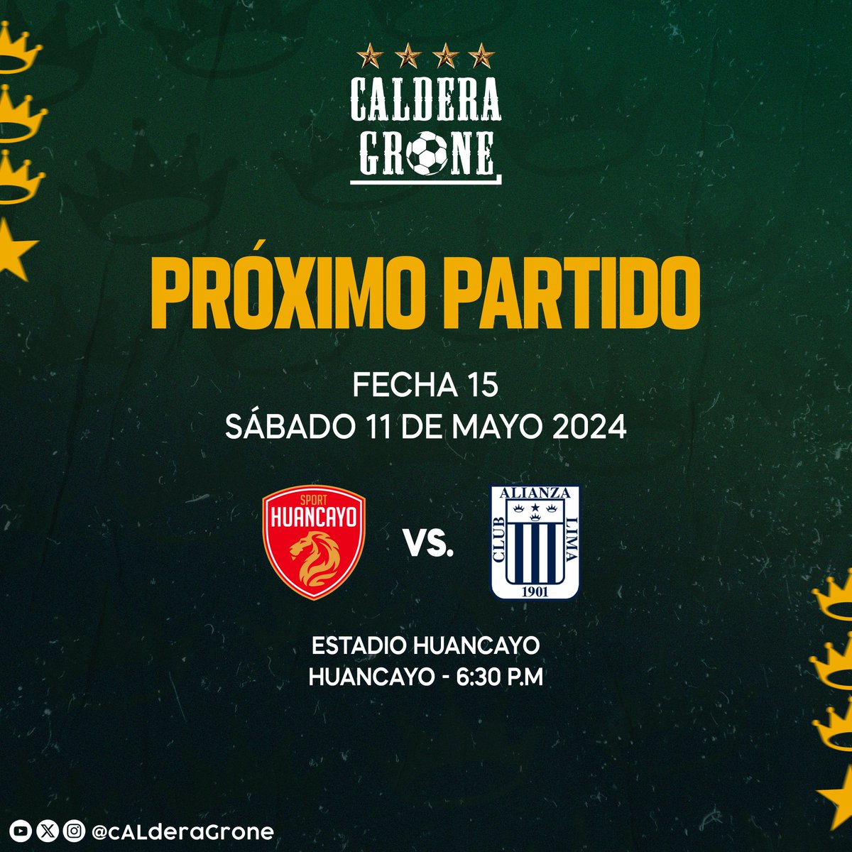 🔜⚽ Próximo Partido

🆚 Sport Huancayo
📅 Sábado 11/05
🕣 6:30 pm
🏟 Estadio Huancayo
🏆: @ligafutprof

#ArribaAlianza
#ConAlianzaSiempre