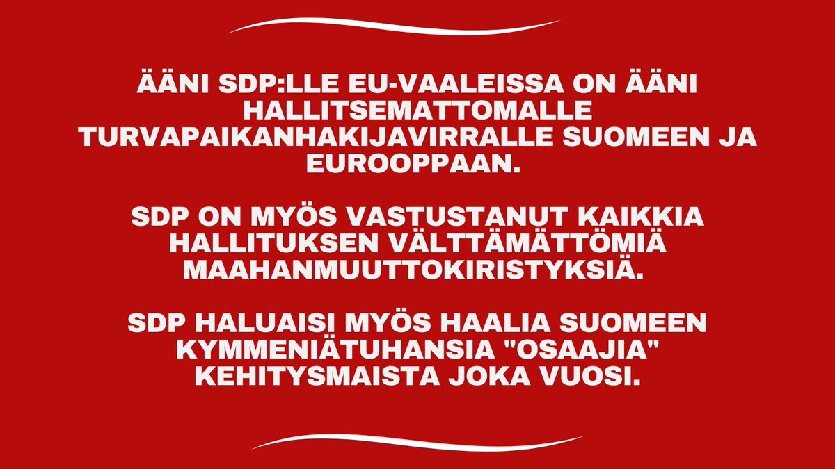 Vaaleja kohti mennään ja on tärkeää muistaa Suomen talouden kantokyky ja sisäinen turvallisuus. 
Lopetetaan lepsu maahanmuuttopolitiikka Suomessa ja EU:ssa! 
#NytRiittää #EiLisää #Stop #SiksiPs