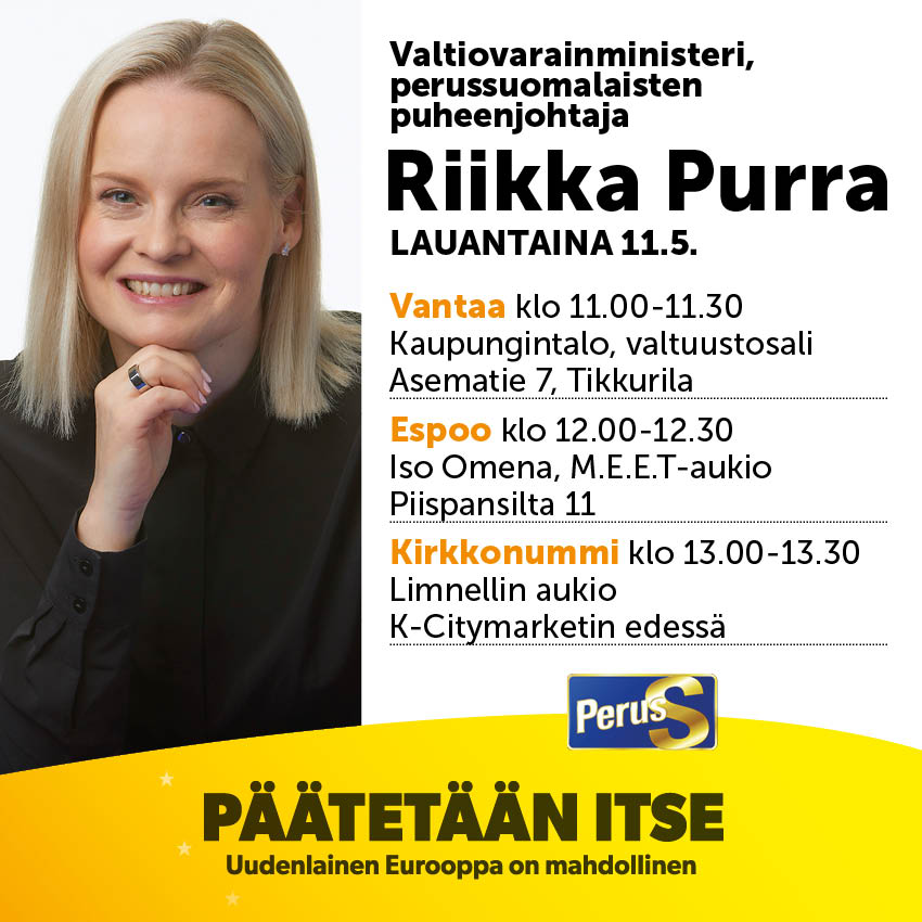 Tänäänkin EU-vaalit edellä, toivottavasti ilman tilaisuutta häiritsevää möykkäävää ja väkivaltaista punalippukulkuetta. 

Vantaa, Espoo ja Kirkkonummi 👇