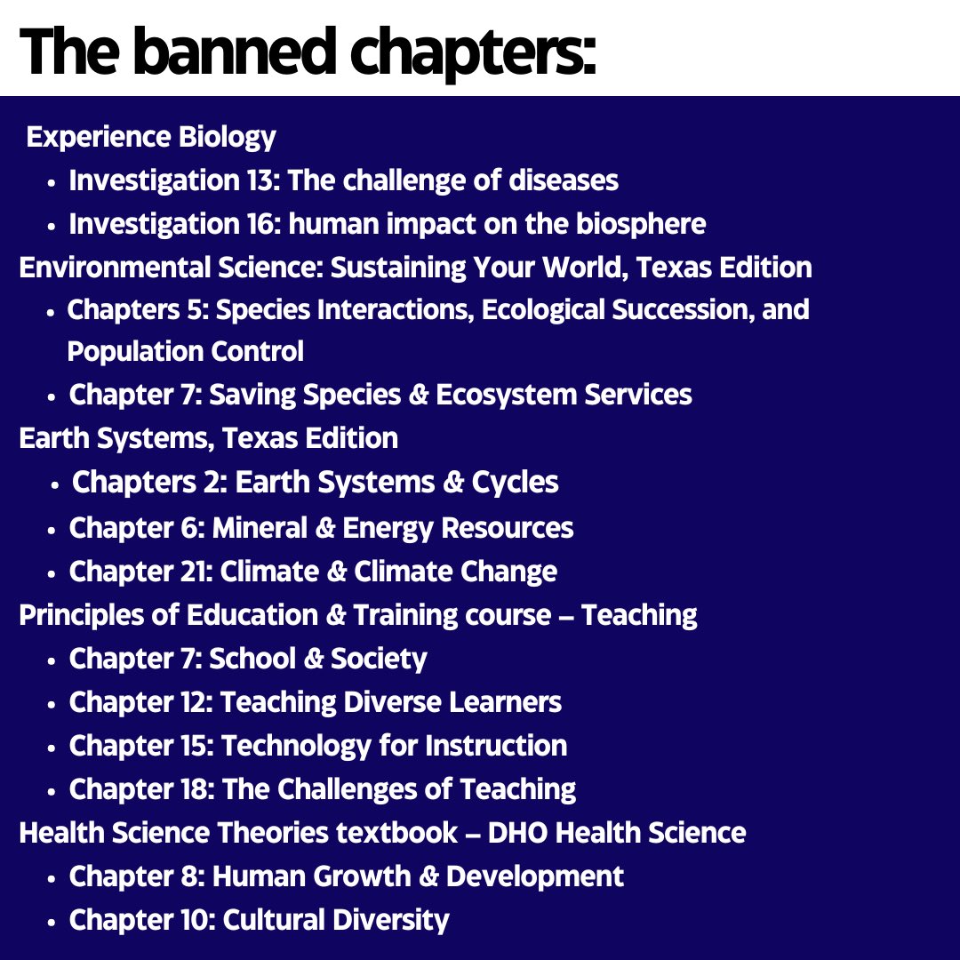 More book banning absurdity in Texas schools this week, but this time, @CyFairISD has taken it a step further. The board of trustees voted to remove entire chapters from text books.