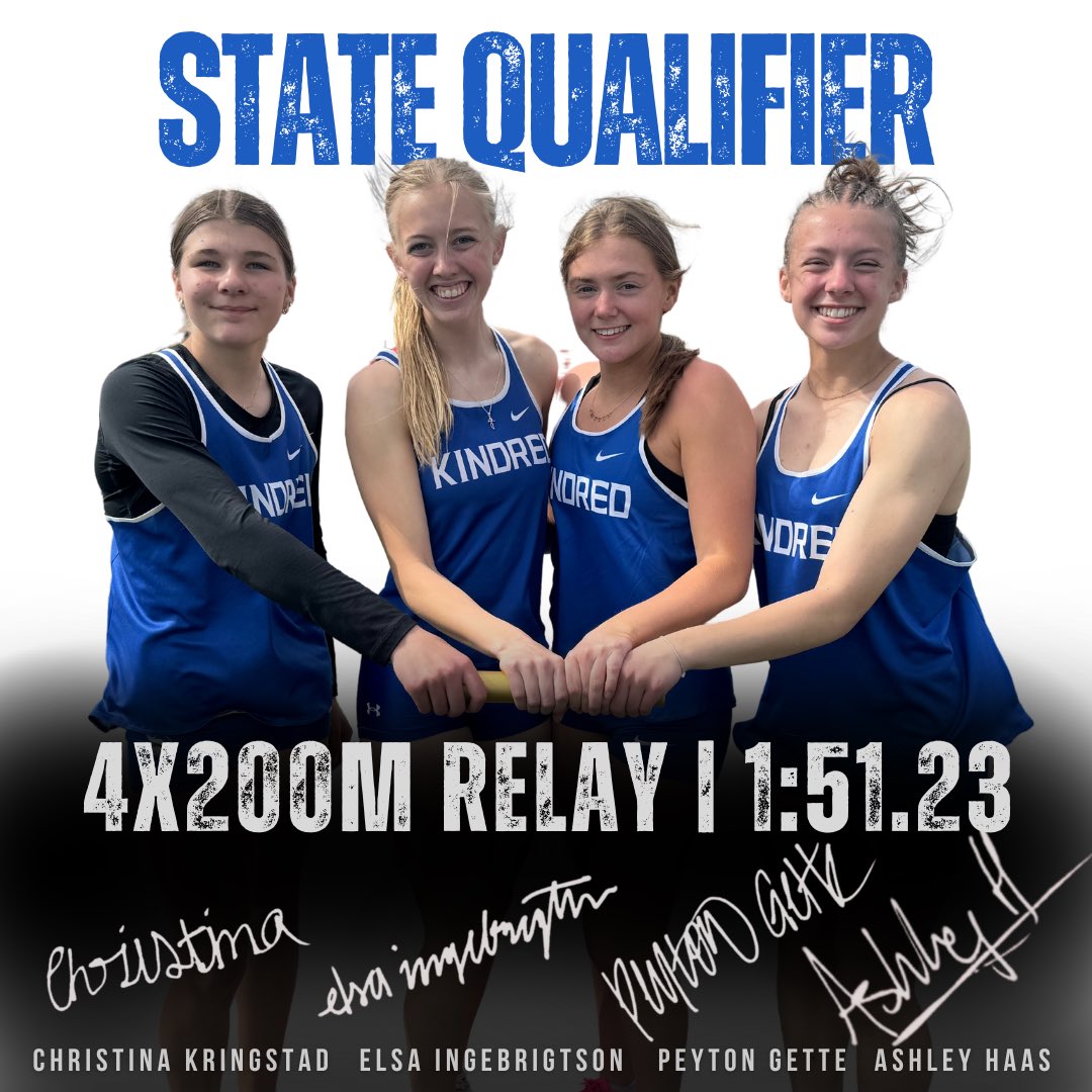 💥STATE QUALIFIER💥
🥉3rd PLACE🥉

The girls SQ the 4x200m Relay again today with a different lineup but the exact same time! 😮 And Ashley is on the bus! 🙌🏻

🏆4x200m Relay
🥉 Christina, Elsa, Peyton, Ashley 
⏱️ 1:51.23

#getonthebus