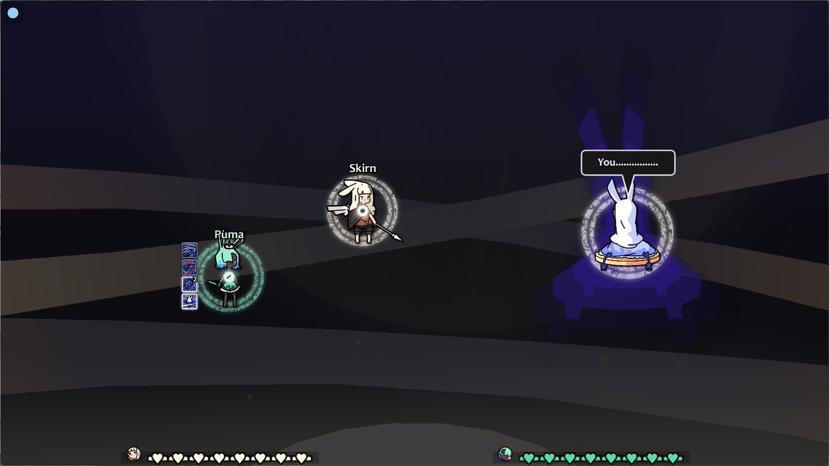 WowItsPuma's tweet photo. Trying to find the secret True Ending on @rabbitandsteel, one of our experiments was getting to the last stage with no gear. Nope, that wasn't it, but it was fun! Flagged as sensitive for spoilers. https://t.co/jlw57ySffN