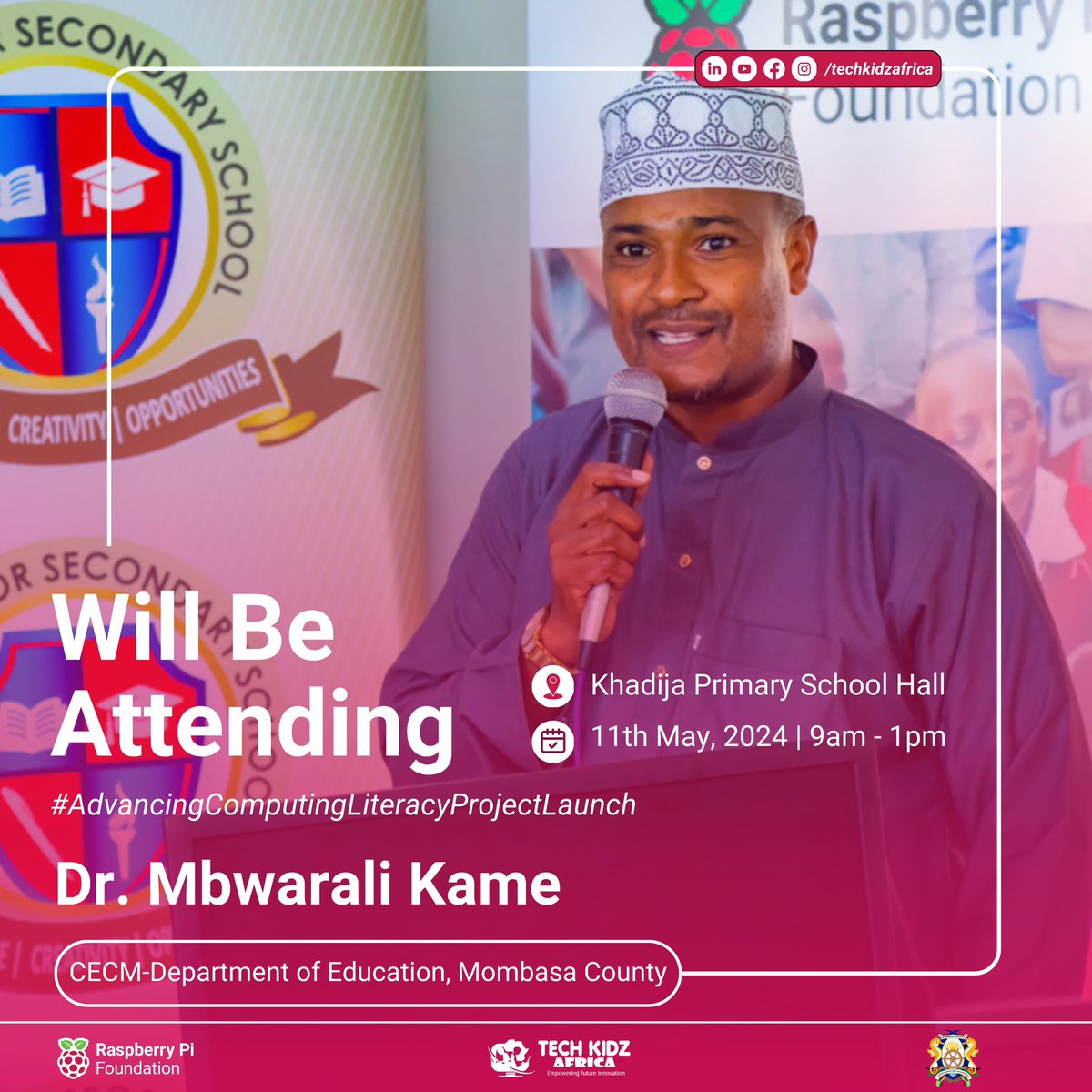 techkidzafrica's tweet image. The day is finally here! The dawn of a new era in computing literacy begins today at Khadija Primary School Hall. Join us as we unveil the **Advancing Computing Literacy Project** and leap into the future together. #AdvancingComputingLiteracyProject