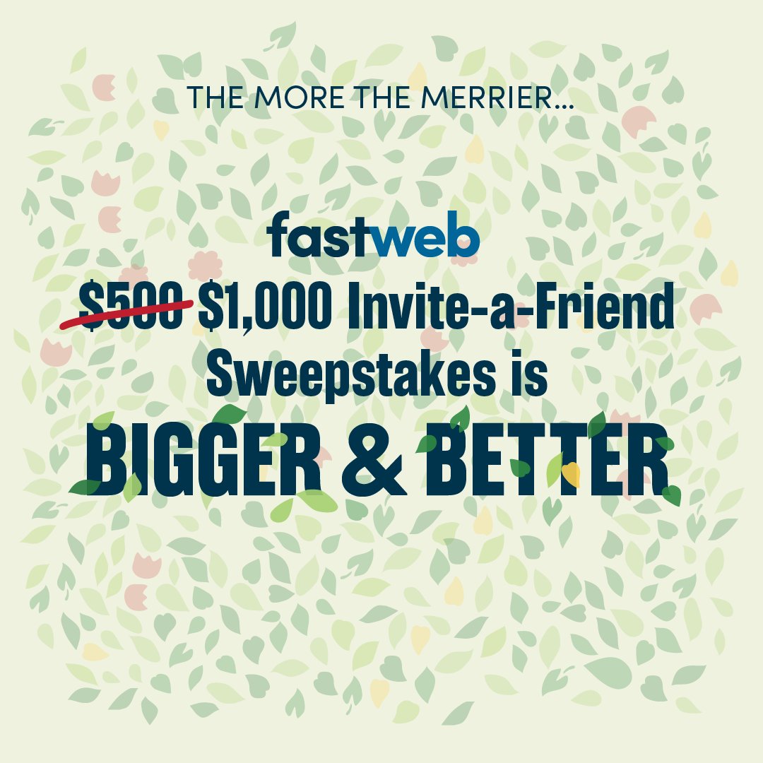 🤝Share Fastweb with a friend and you could BOTH win $1,000! 

📢This easy-to-apply scholarship allows you to spread the word about Fastweb and pay for school. Invite friends and apply now: ow.ly/rSRh50RAltJ

#Scholarship #Scholarships #BFFs #BestFriends #ApplyNow