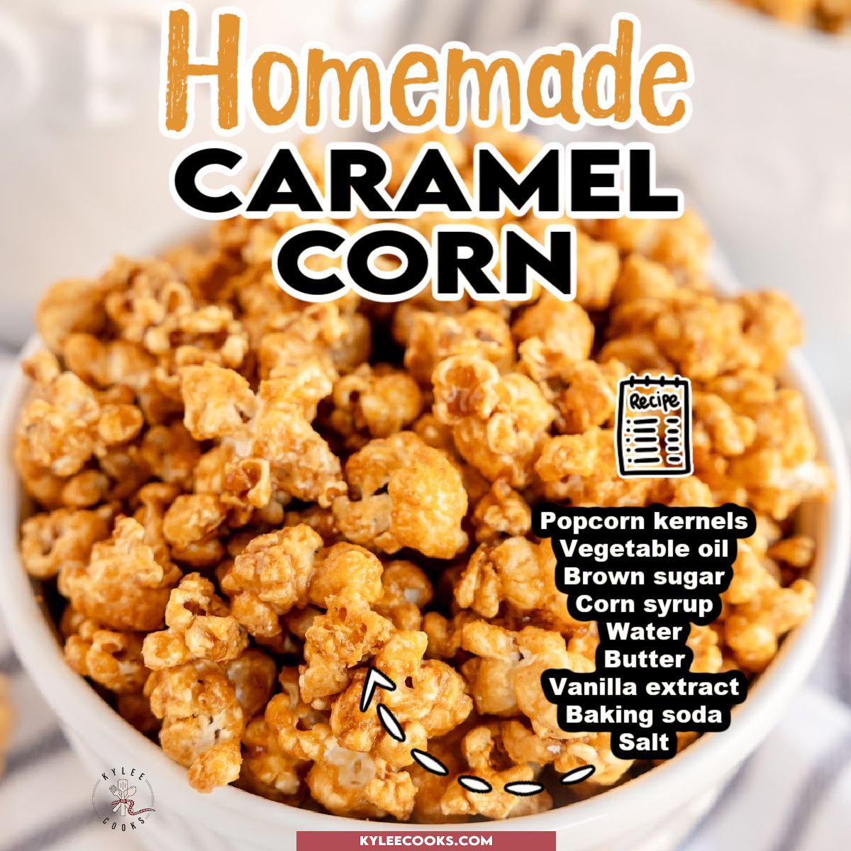 Craving something sweet? 🍿 Try our Homemade Caramel Corn recipe! Perfect for #MovieNights Crunchy, sweet, and ready in no time!  CaramelCorn #SnackLover #kyleecooks kyleecooks.com/caramel-corn/