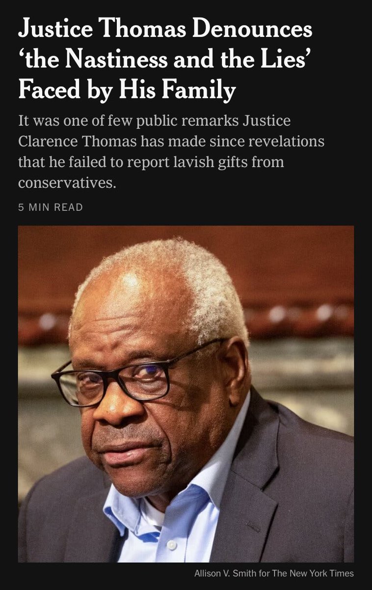 Clarence Thomas should resign or be impeached and removed.