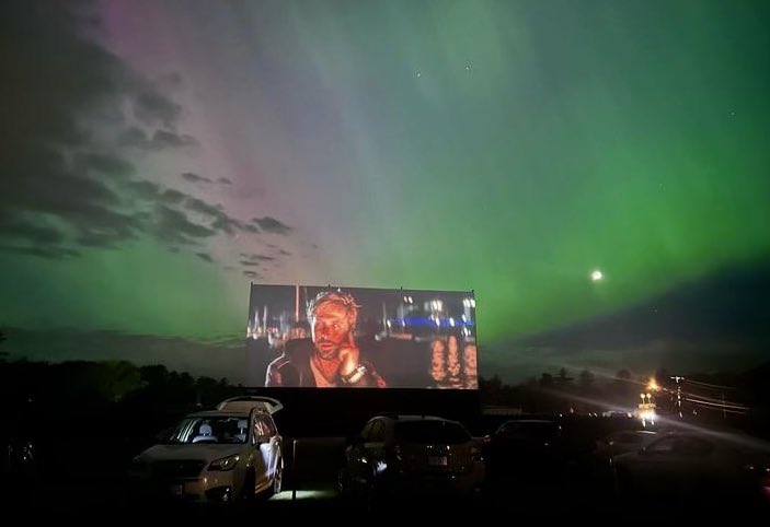Double Feature!! Movie and the northern lights. 📷 Alexis Desadore at the Malta Drive In in upstate NY. Via @SteveCaporizzo