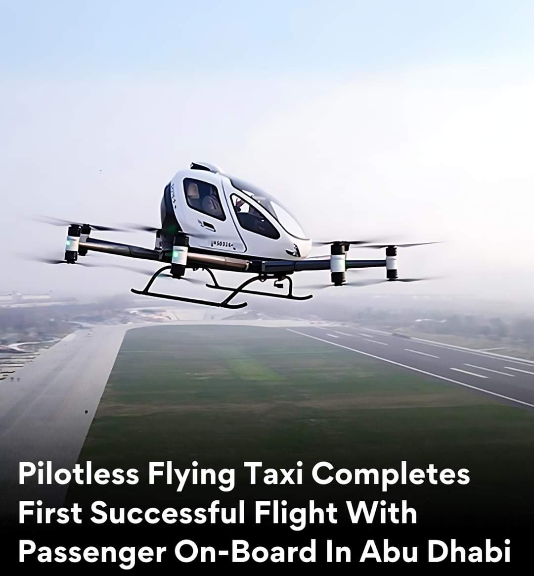 A pilotless flying taxi, known as the EH216-S, recently accomplished its inaugural flight in Abu Dhabi with a passenger aboard, marking a significant milestone in aviation. #organicfarming #naturalfarming #ai #design #naturalintelligence #valueinnovation