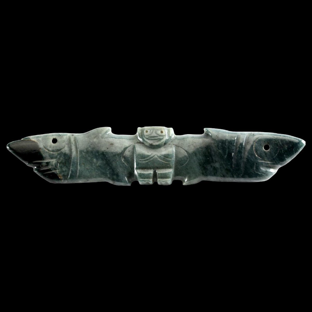 ArtHistAnimalia's tweet photo. For when it’s still #FintasticFriday but #Baturday is just around the corner…
Jade pendant, #bat with #shark wings
Costa Rica, Central Caribbean Region, 500 BCE - 800 CE
H 15.5 x W 3 cm
Museo del Jade, Costa Rica https://t.co/owzpxUtAlt
