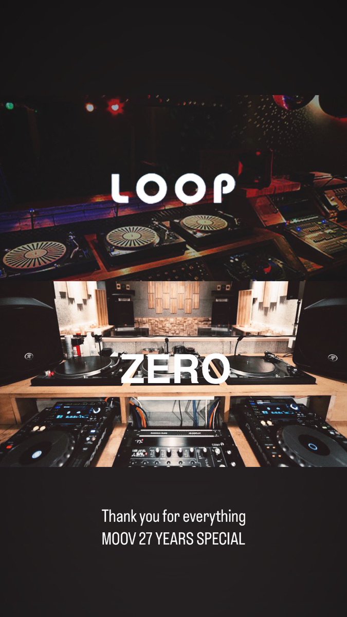 thank you for everything LOOP→ZERO
5.17 fri MOOV 27 YEARS SPECIAL 
at AOYAMA ZERO