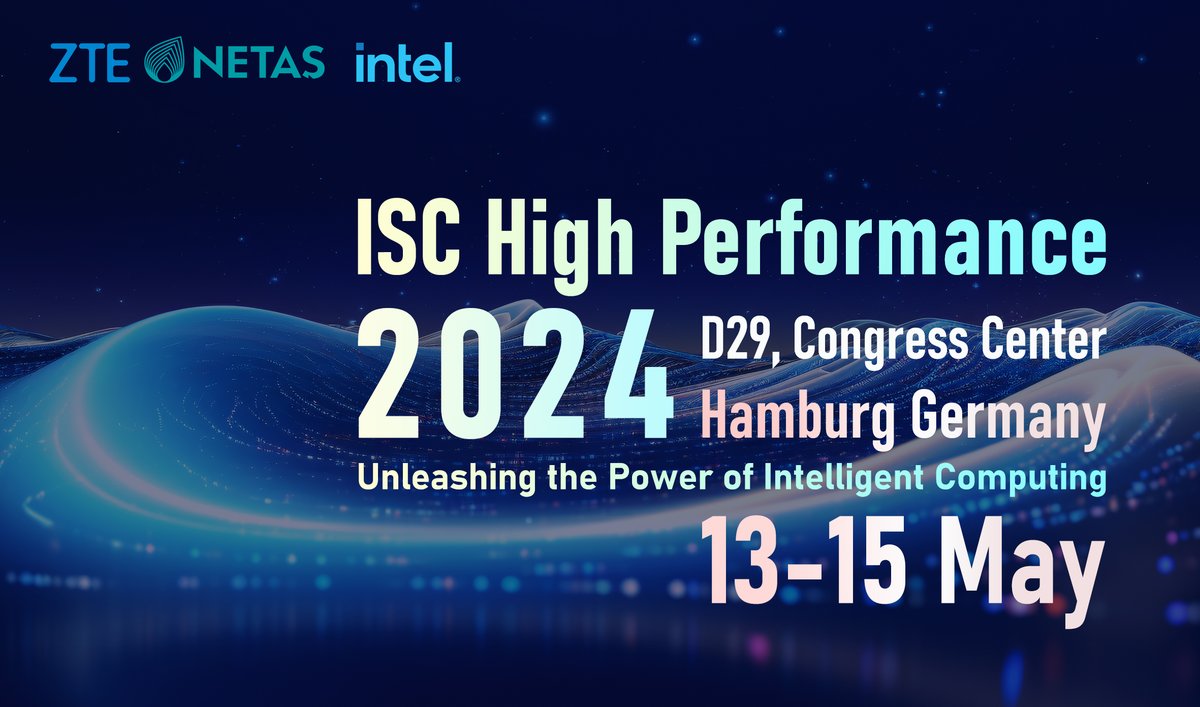 ZTEPress's tweet photo. π£Join #ZTE, @NetasTR, and @intel at #ISC24 to unleash the power of intelligent #computing! In partnership with Intel, @IntelAI, we've been achieving groundbreaking performance with our server products. Discover more here: https://t.co/6PXsR7grRp
#EuroDigitalWave #SpotZTEDevice https://t.co/7bdhNXKtE4