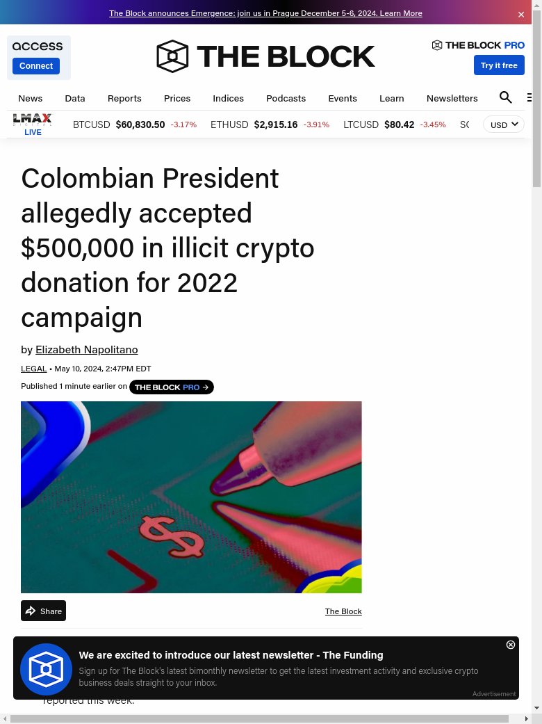 BREAKING NEWS :  Alleged $500,000 illicit crypto donation to Colombian President for 2022 campaign. cryptoeco.net/tw/4be5.html  #Colombia #crypto #donation