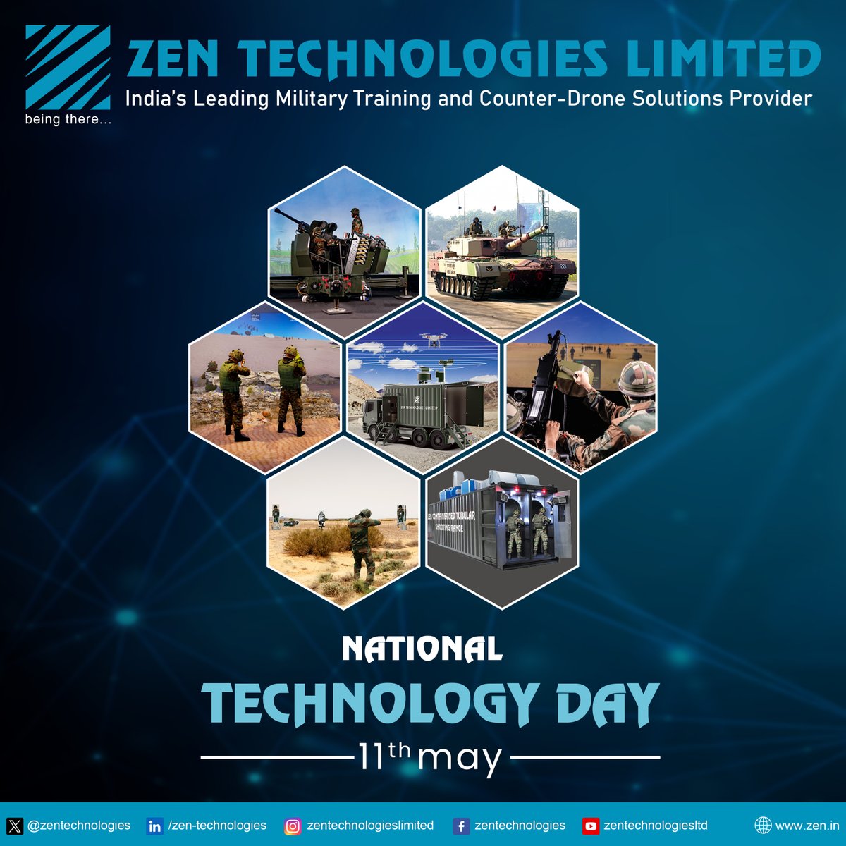 National Technology Day ! @ZenTechnologies remains steadfast in dedication to address the rigorous #training requirements of Defence forces worldwide. With #Indigenously developed Zen’s state-of-the-art Combat Training solutions and Counter-Drone Solutions, we empower #Defence