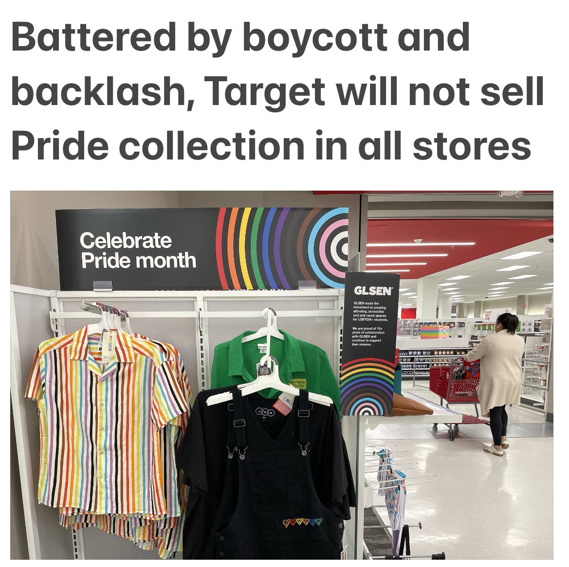 ClownWorld's tweet image. Target halts all Pride collection sales in stores.