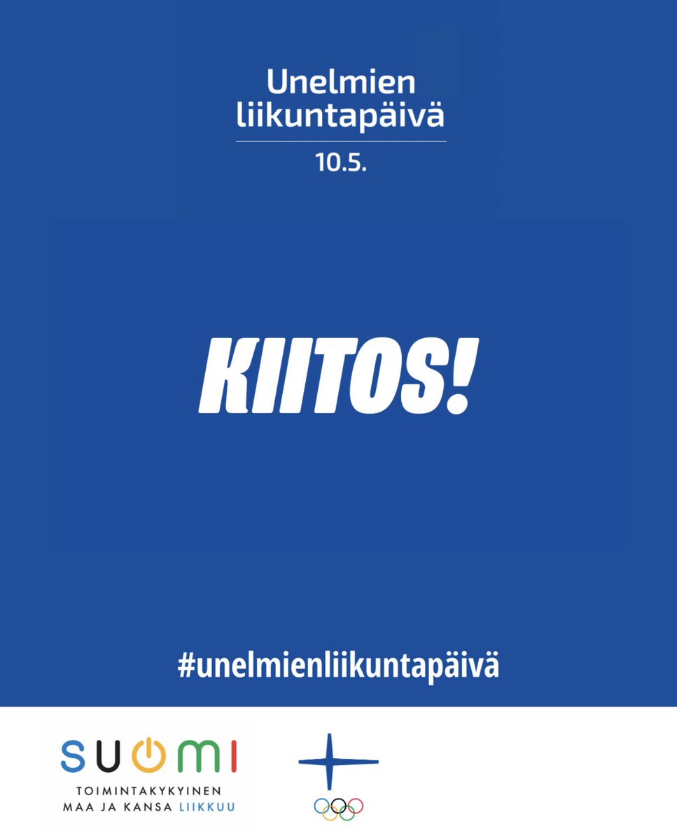 Vau, iso kiitos kaikille Unelmien liikuntapäivään osallistuneille!💙
 
Mahtavia lupauksia ja liikuntahetkiä.✨
 
Muistetaan, että jokainen päivä voi olla unelmien liikuntapäivä – juuri sillä tavalla kuin itse haluat.😎
 
#unelmienliikuntapäivä #LupausSuomelle