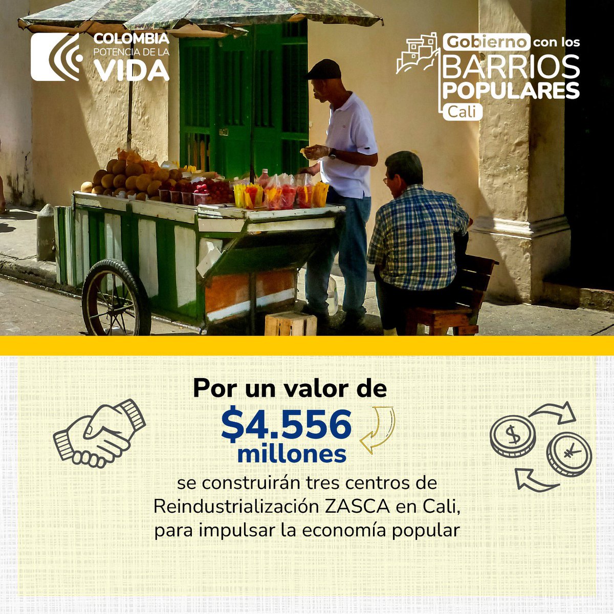 Nuestra apuesta por la #EconomiaPopular beneficiará a miles de caleños y caleñas con el fin de fortalecer las capacidades productivas de la región. 

#GobiernoConLosBarrios construye equidad y oportunidades en los territorios.