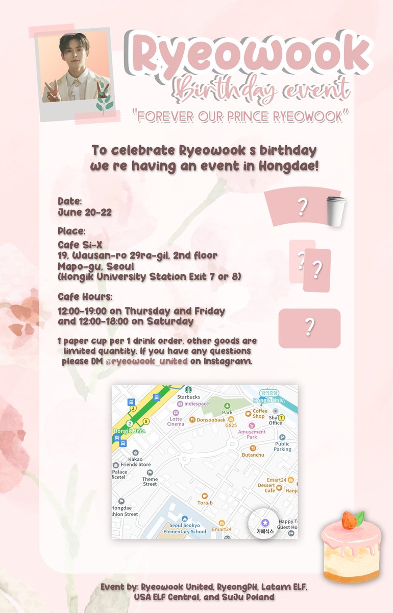 RyeowookUnited's tweet image. 🌹  𝐅𝐨𝐫𝐞𝐯𝐞𝐫 𝐨𝐮𝐫 𝐩𝐫𝐢𝐧𝐜𝐞 𝐑𝐲𝐞𝐨𝐰𝐨𝐨𝐤 🌹 

려욱 생일 카페 이벤트

🌸 06.20 - 06.22
🌸 홍대 카페식스

#Forever_our_prince_Ryeowook
#영원히_우리의_왕자_려욱
#려욱 #Ryeowook @9ryeong9