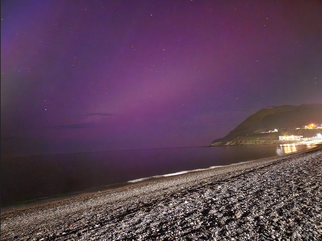 The Northern Lights over BrayHead! This photo by Dara Ó hAnnaidh