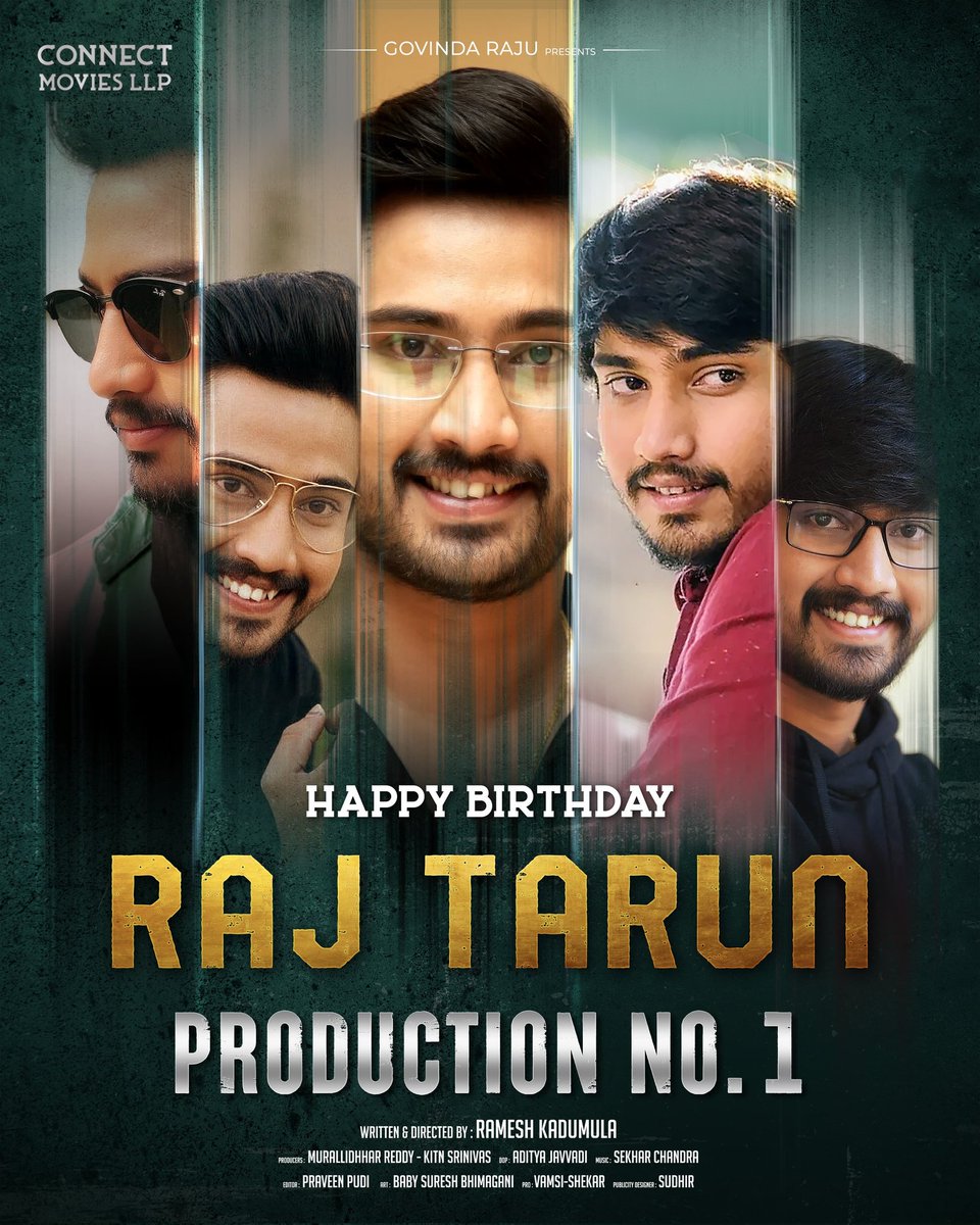 The team of #ConnectMoviesLLP Production No.1 wishes the talented young hero @itsrajtarun a fabulous birthday ❤️‍🔥 Title & First Look Soon ❤️ @RashiReal_ #RameshKadumula #GovindaRaju #MurallidhharReddy #KitnSrinivas #AdityaJavvadi #SekharChandra @prawinpudi #BabySureshBhimagani…