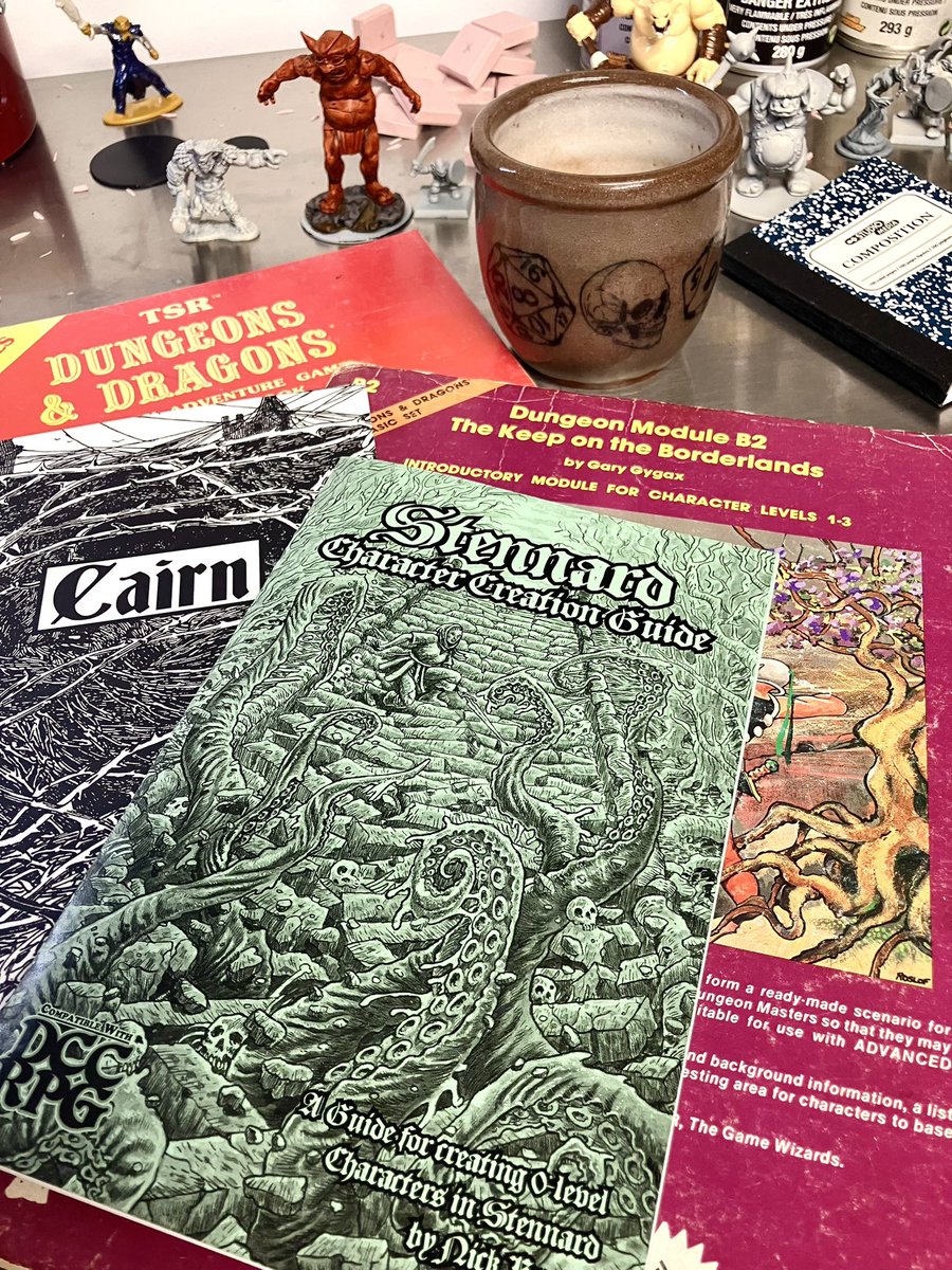 A little time at the workbench tonight before I crash.
Homebrewing, map making and miniatures.
What’s everyone else working on tonight?
#dnd #ttrpg #rpg #osr #tsr #cairn #stennard #bxdnd #gameprep #homebrew #GamingCommunity #originalgrognard #tabletopgames