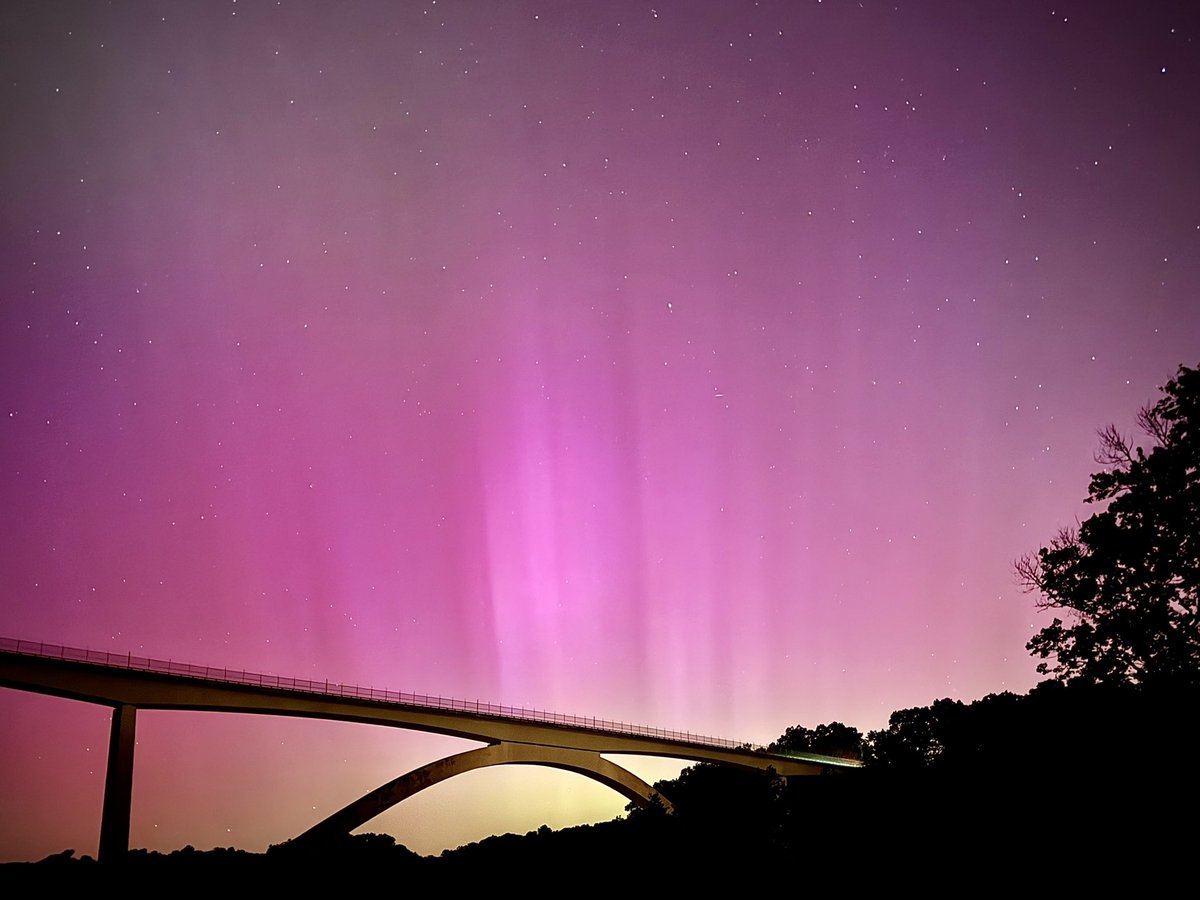 Pink pillars over the Parkway