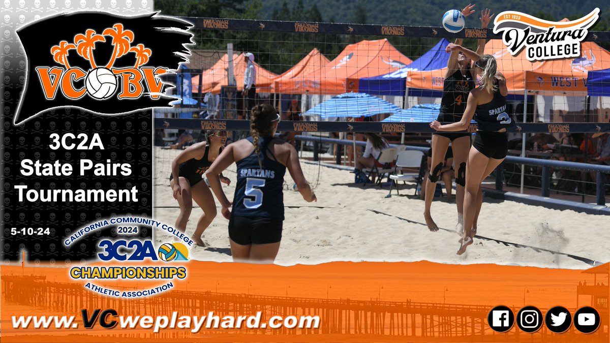 Both duos representing VC beach volleyball advanced to the Round of 16 in play at the 3C2A State Pairs Tournament Friday. Autumn Rojelio and Bryce Swain went undefeated in pool play while Kylie Ibbotson and Alba Romanos Gracia placed second in their pool. vcweplayhard.com/sports/beachvb…