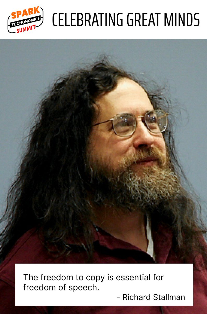 Richard Stallman, referring to the importance of being able to share and modify software for free speech to flourish. #TechSummit #Kathmandu #Innovation Participation Registration Form: bit.ly/sts-join StartUp Presentation Registration Form: bit.ly/sts-startup
