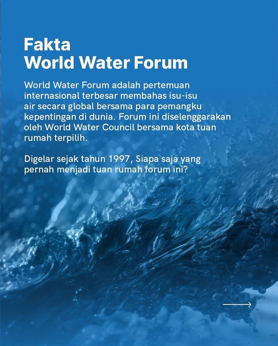 #SobatJaktim! Pagelaran penting ini akan segera dilaksanakan di tanah air dengan tema “Water For Shared Prosperity”, lho!

Sumber: @dkijakarta

#DKIJakarta #SuksesJakartauntukIndonesia #JagaJakarta #10thWorldWaterForum #WaterForSharedProsperity #WonderfulIndonesia