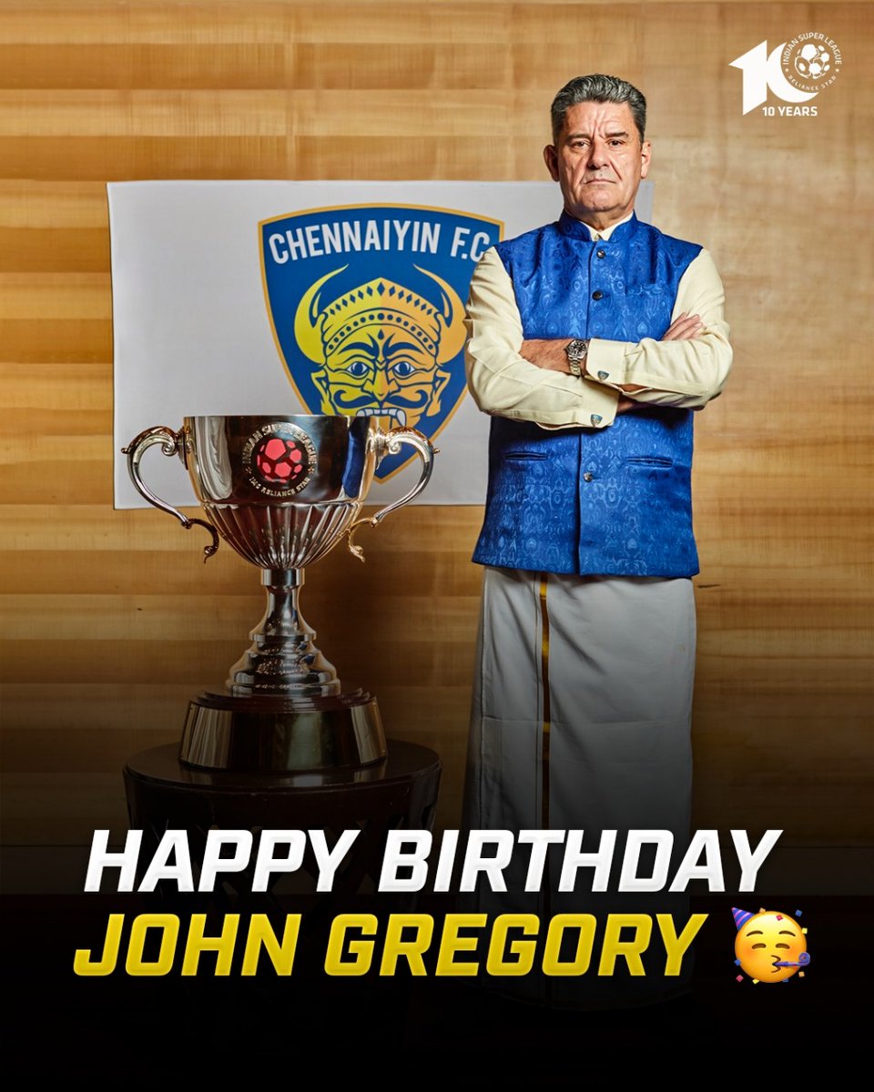 Wishing #ISL 2017-18 Cup winning Head Coach #JohnGregory a very Happy Birthday! 🌟🤩 #ISL10 #LetsFootball #ChennaiyinFC | @Sports18