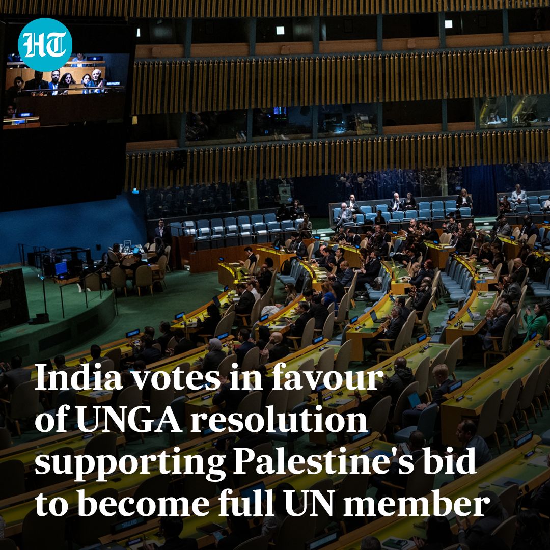#India voted in favour of a draft #UNGeneralAssembly resolution that said #Palestine is qualified and should be admitted as a full member of the #UnitedNations and recommended that the #SecurityCouncil “reconsider' the matter “favourably”

Read more hindustantimes.com/world-news/ind…
