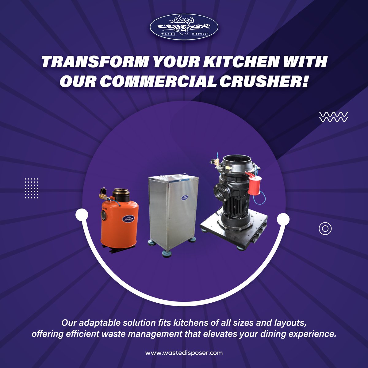 Transform your #CommercialKitchen with #SharpCrusher's Commercial Crusher!
 
 Explore our solutions at wastedisposer.com or #shopnow at: shorturl.at/sxBC7
 
#commercialcrusher #WasteDisposer #CommercialKitchen #catering #canteen #hostel #hotel #foodwaste #kitchen
