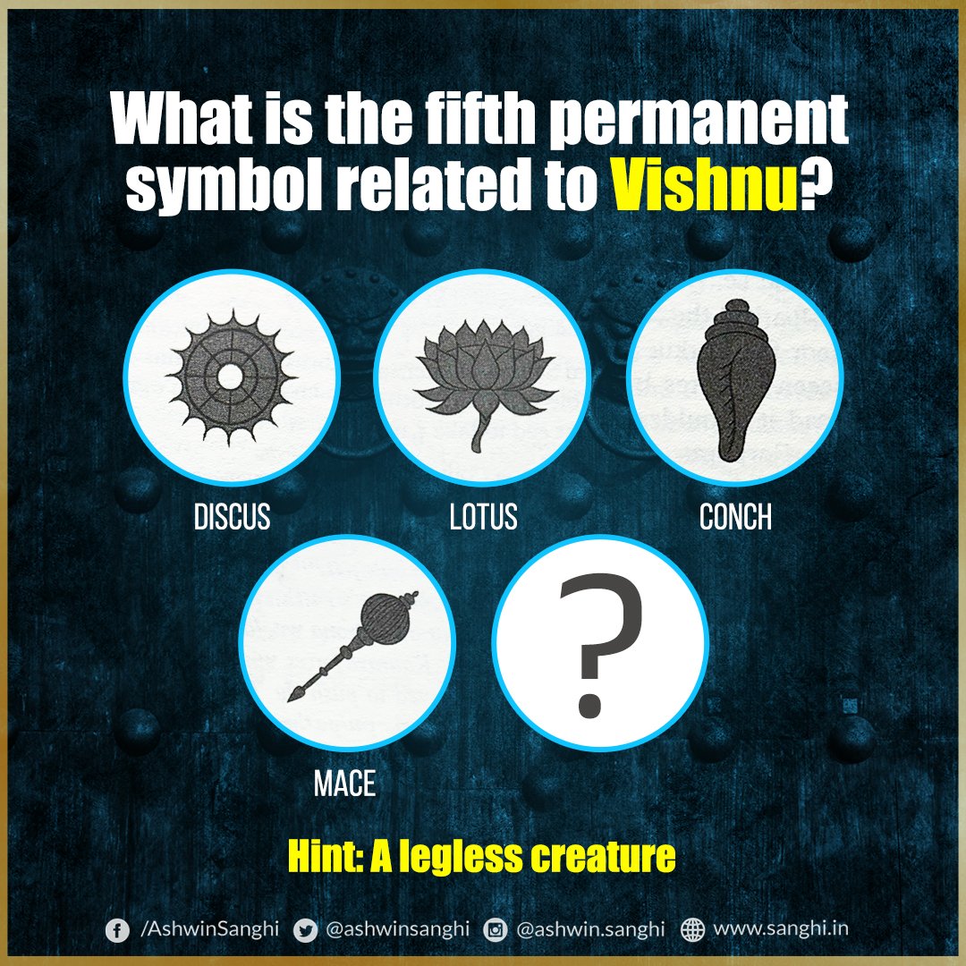 Can you recall the fifth symbol of Vishnu from #TheKrishnaKey? Let me know in the comments below! #BharatSeries