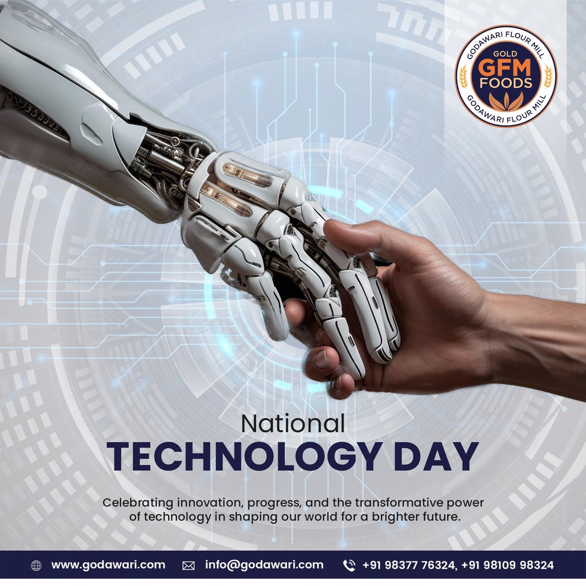 Celebrating the digital revolution on National Technology Day! 💻 

Let's embrace innovation and shape the future together.

#GodawariFlourMill #GodawariMill #GFM #NationalTechnologyDay #NationalTechnologyDay2024 #TechnologyDay #CelebratingInnovation #TechandInnovation