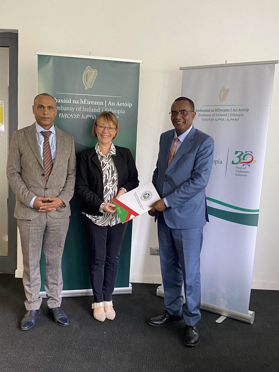 IEAmbEthiopia's tweet photo. Great to meet with CTSAMVM Chairperson, Maj Gen Hailu Gonfa on May 7th. Delighted to continue our partnership in support of CTSAMVM’s work at this important time for South Sudan. #CTSAMVM #SouthSudan #Ethiopia #Ireland 🇪🇹🇸🇸🇮🇪 ⁦@dfatirl⁩ ⁦@IrlEmbEthiopia⁩ https://t.co/ih6vz8PHSi