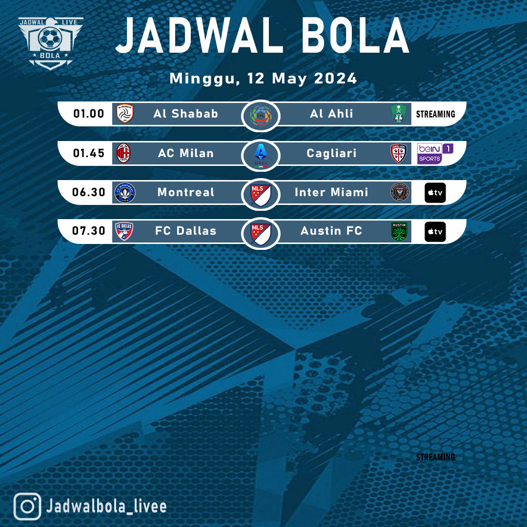 Jadwal Bola Malam Ini 🔥🥶

#Jadwal #jadwalbola #jadwalbolatv #jadwalbolahariini #JadwalBolamalamini #livebola #LiveBolanet #siaranbola #siaranbolamalmini #livebolahariini #jadwalbolalive #jadwalbolaterbaru