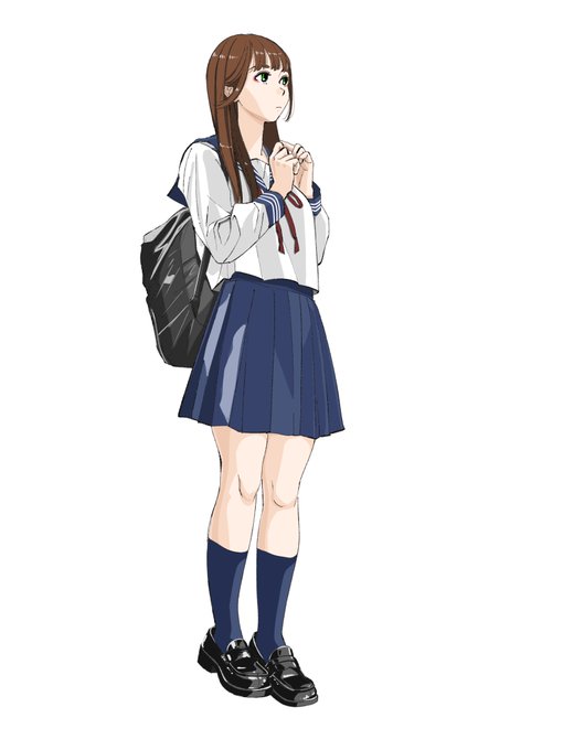 「blue skirt school bag」 illustration images(Latest)