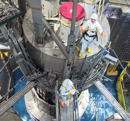 KronosJones's tweet photo. @jeffreysomers I enjoyed the No Pants Cocktail Hour tonight. In exchange for the entertainment, here is a picture of me doing the Fonz pose on a nuclear reactor, and a bourbon recommendation: Bib &amp; Tucker. https://t.co/4uJUZ0aGXt