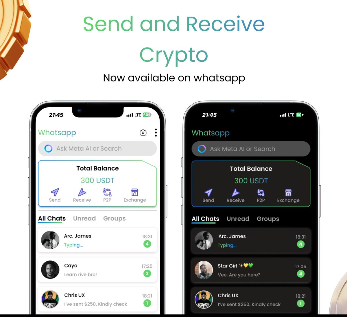 What if you could send and receive crypto on WhatsApp?

Embrace #web3 🤗

#uiux #DesignInspiration