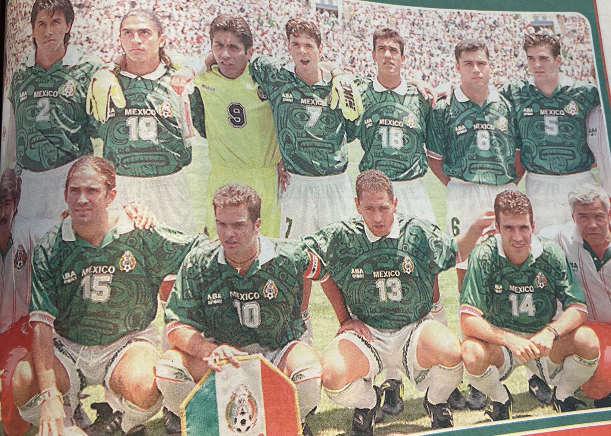Selección de México vs Estados Unidos copa usa 1996 Jorge campos con el suéter del Galaxy