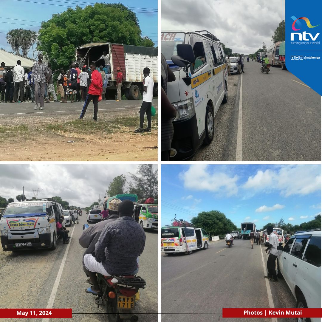 Commuters stranded following closure of Garsen-Witu-Lamu road due to flooding of the road section between Idsowe (Tana River Bridge) and Gamba/Lango la Simba.