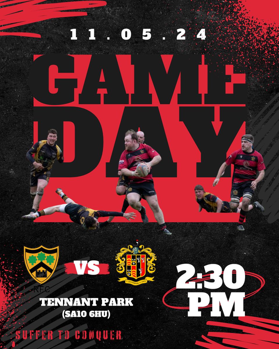 🏉GAME DAY🏉 It all comes down to today. A tough local derby against @Skewenrfc awaits. Sounds like they are packing out Tennant Park, so we’d appreciate ur support if you’re able to make it👏🏻 Whatever the result, the boys have had a great season and the club are proud of you🇩🇪