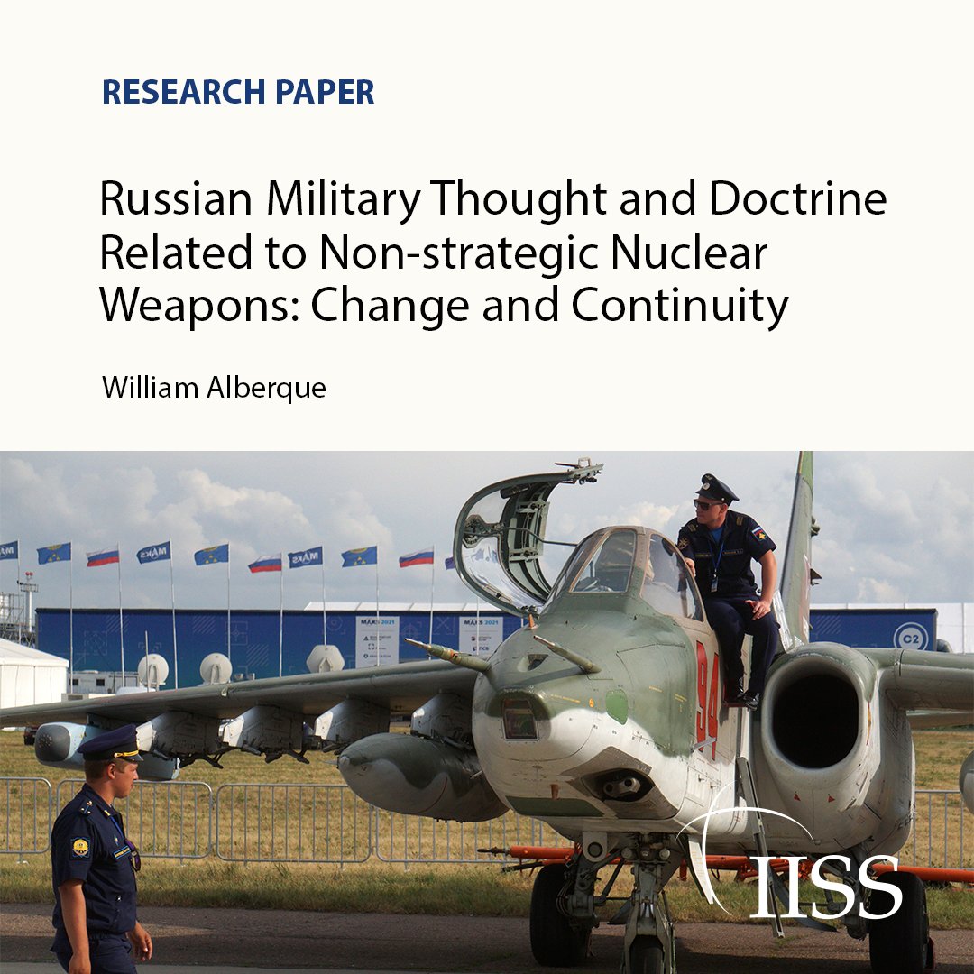 The Russian perception of the lack of credible Western will to use nuclear weapons or to accept casualties in conflict further reinforces Russia’s aggressive non-strategic nuclear weapons (#NSNW) thought and doctrine. Latest IISS research by @walberque: go.iiss.org/3S80295