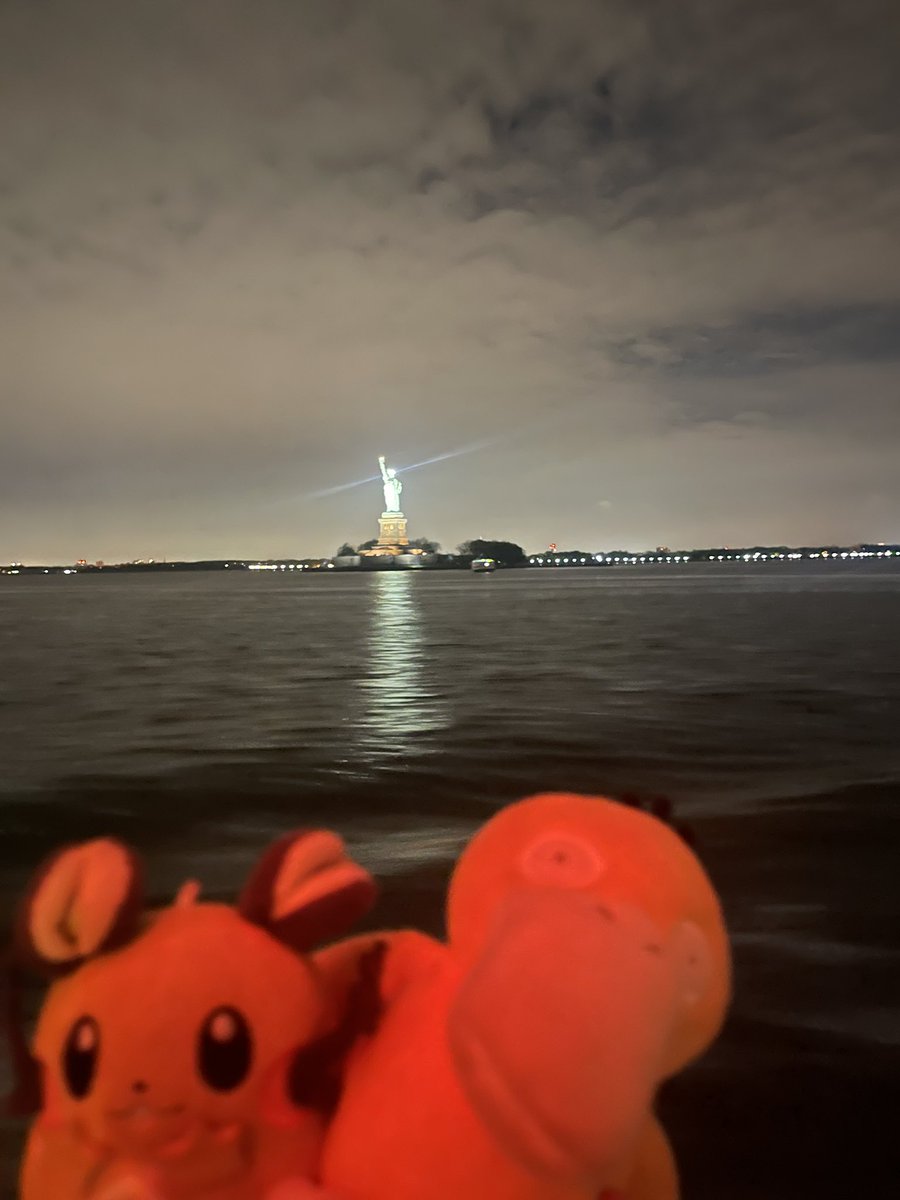 The boatride home is always so pretty at night ❤️🐹🦆🗽

You can see the city and the Statue of Liberty so perfectly 🔥